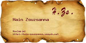 Hain Zsuzsanna névjegykártya